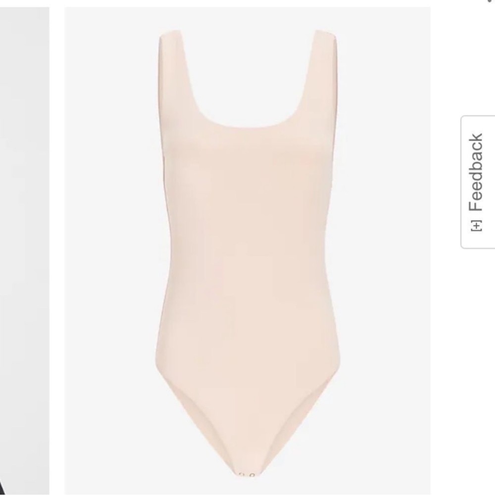 Express NWT cream body contour tank top bodysuit thong